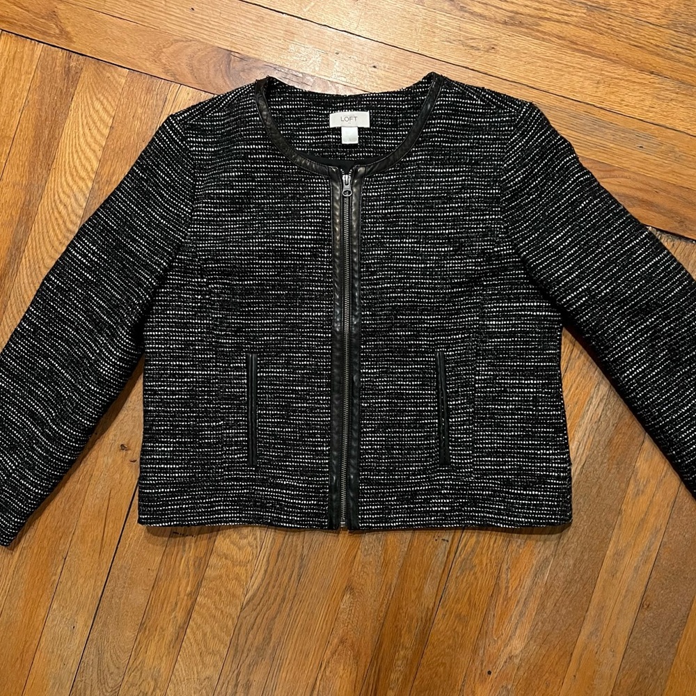 LOFT Zip Up Slightly Cropped Jacket